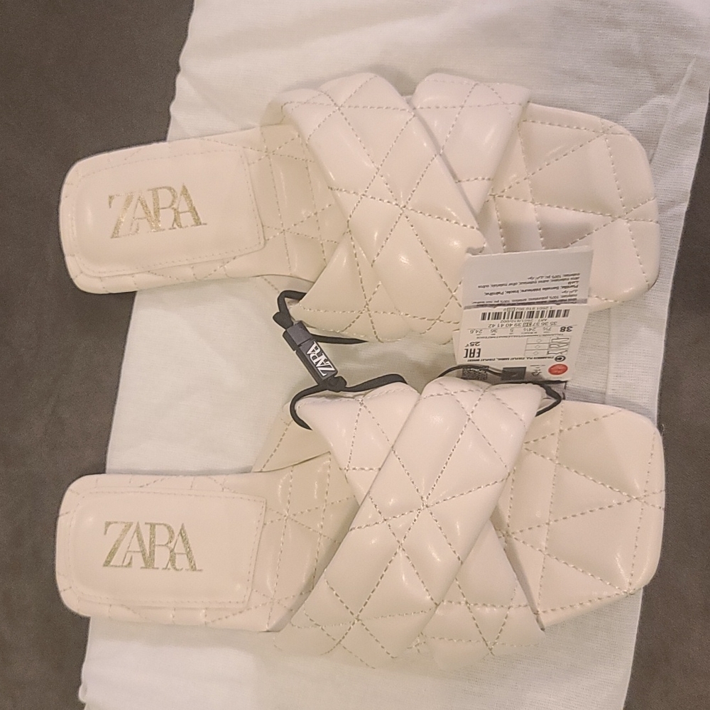Zara Quilted Slides